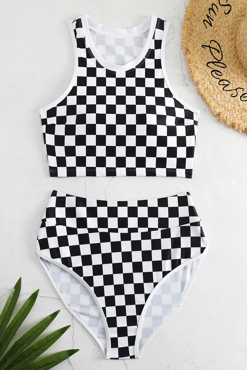 Checkered Wide Strap Two-Piece Swim Set sold by Charming Charlie product image thumbnail 3