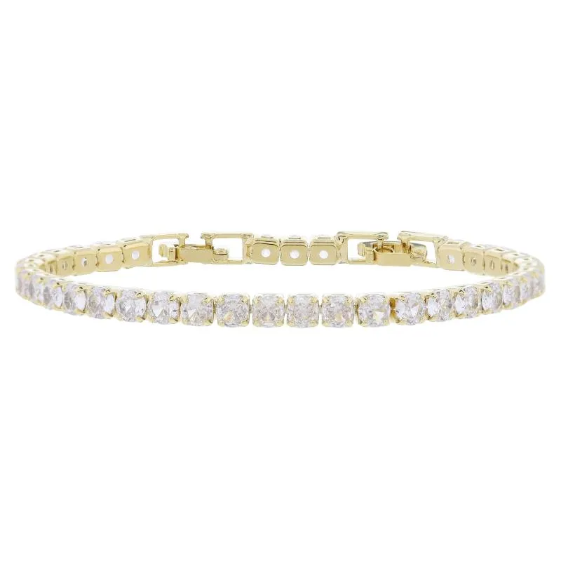 18K Gold Plated Cubic Zirconia Crystal Tennis Bracelet Bracelet, 7" Around sold by Charming Charlie