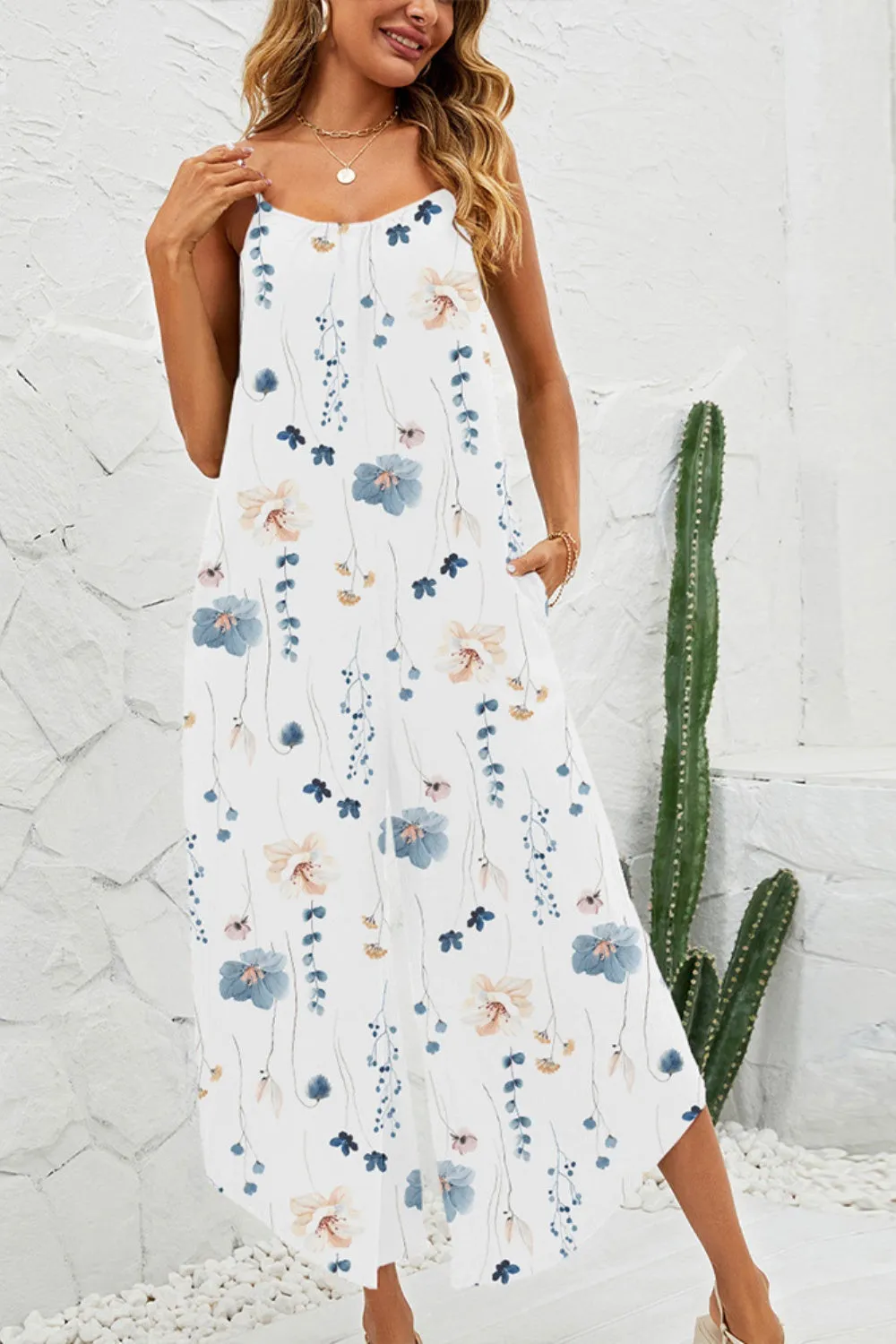 Printed Scoop Neck Wide Leg Jumpsuit sold by Charming Charlie product image thumbnail 5