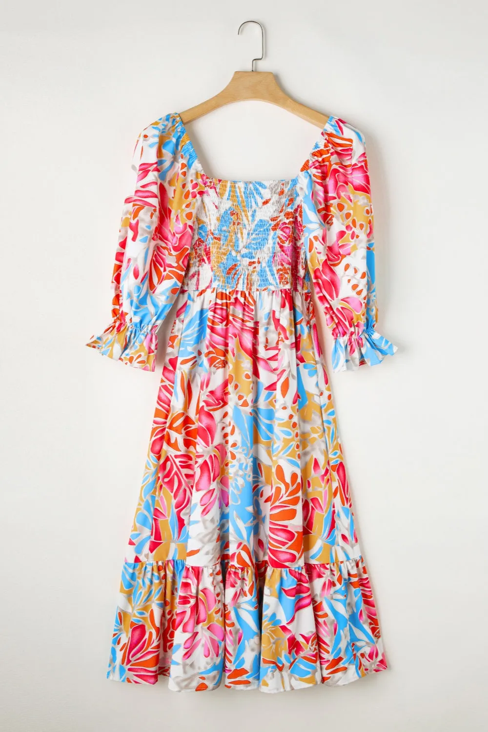 Smocked Printed Half Sleeve Midi Dress sold by Charming Charlie product image thumbnail 2