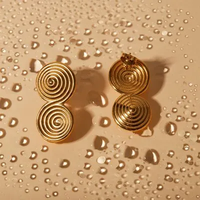 18K Gold-Plated Stainless Steel Earrings sold by Charming Charlie product image thumbnail 3