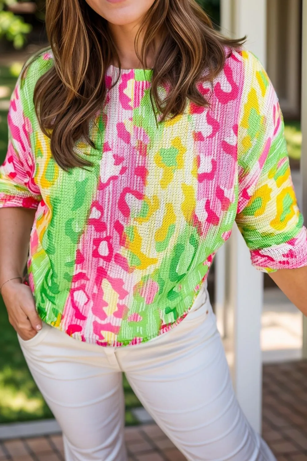 Plus Size Printed Round Neck T-Shirt sold by Charming Charlie