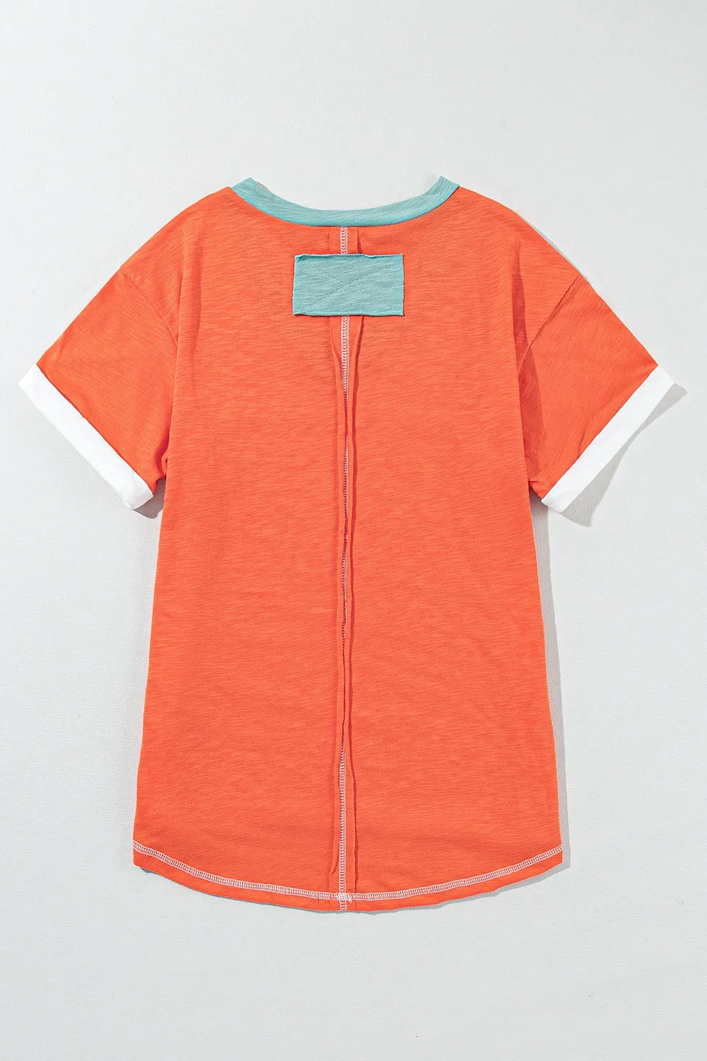 Color Block V-Neck Short Sleeve T-Shirt sold by Charming Charlie product image thumbnail 4