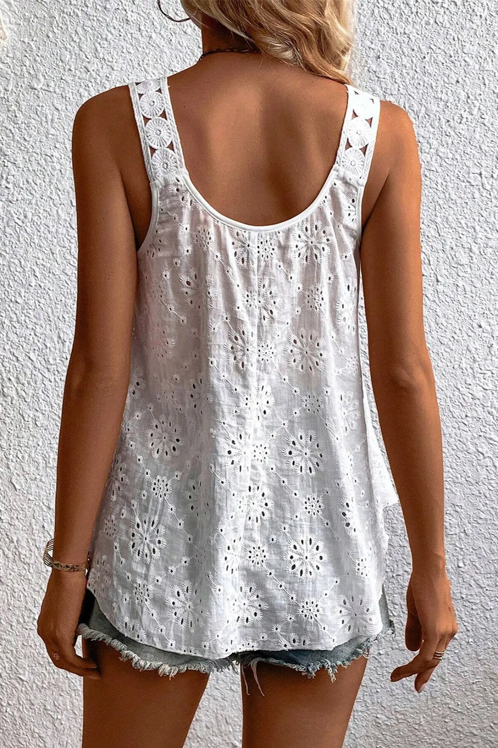 Eyelet Round Neck Wide Strap Tank sold by Charming Charlie product image thumbnail 5