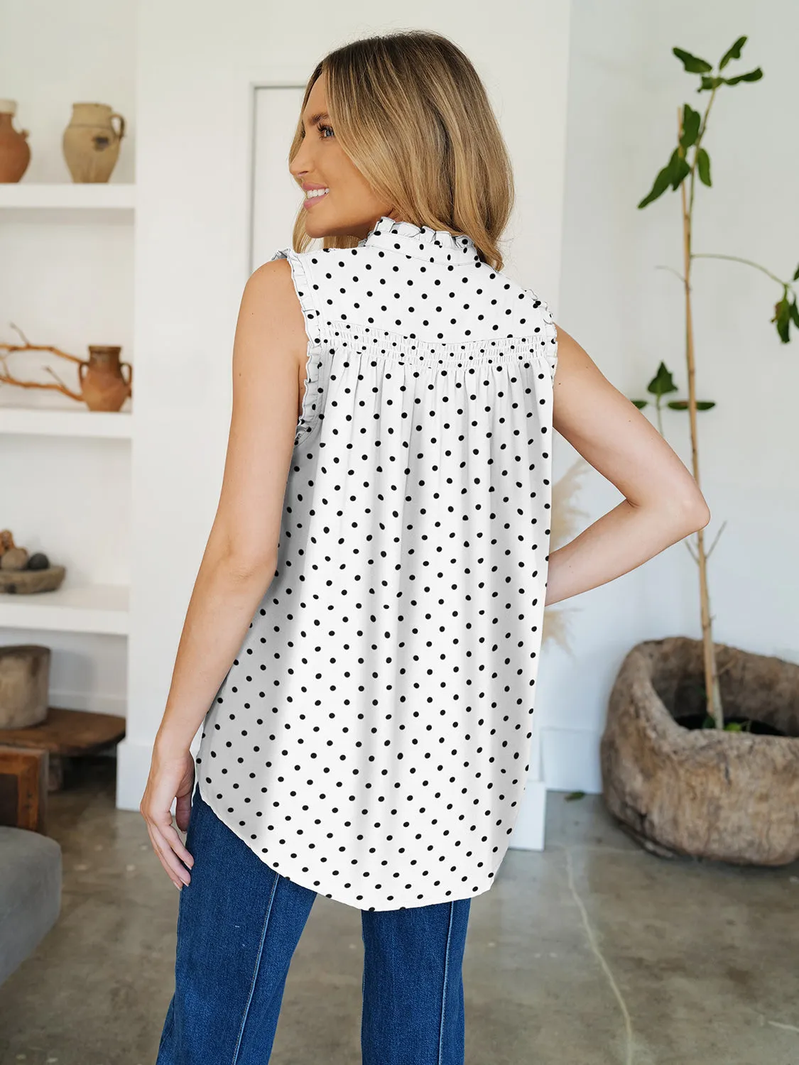 Frill Printed Mock Neck Top sold by Charming Charlie product image thumbnail 5
