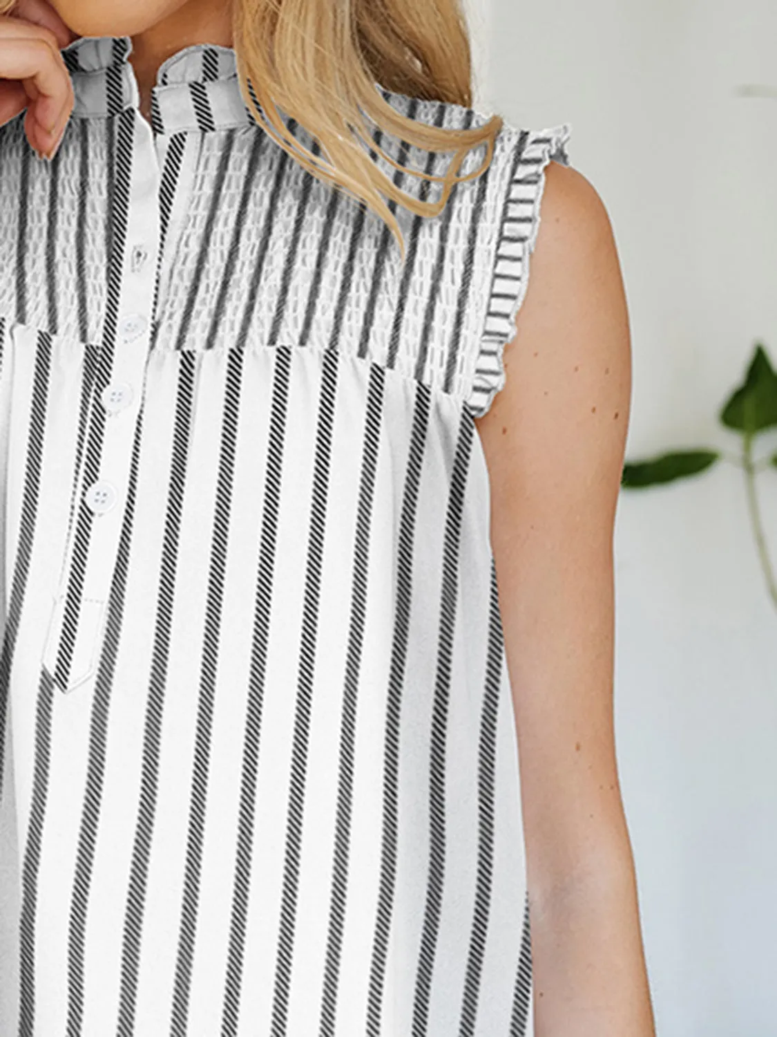 Frill Printed Mock Neck Top sold by Charming Charlie product image thumbnail 3