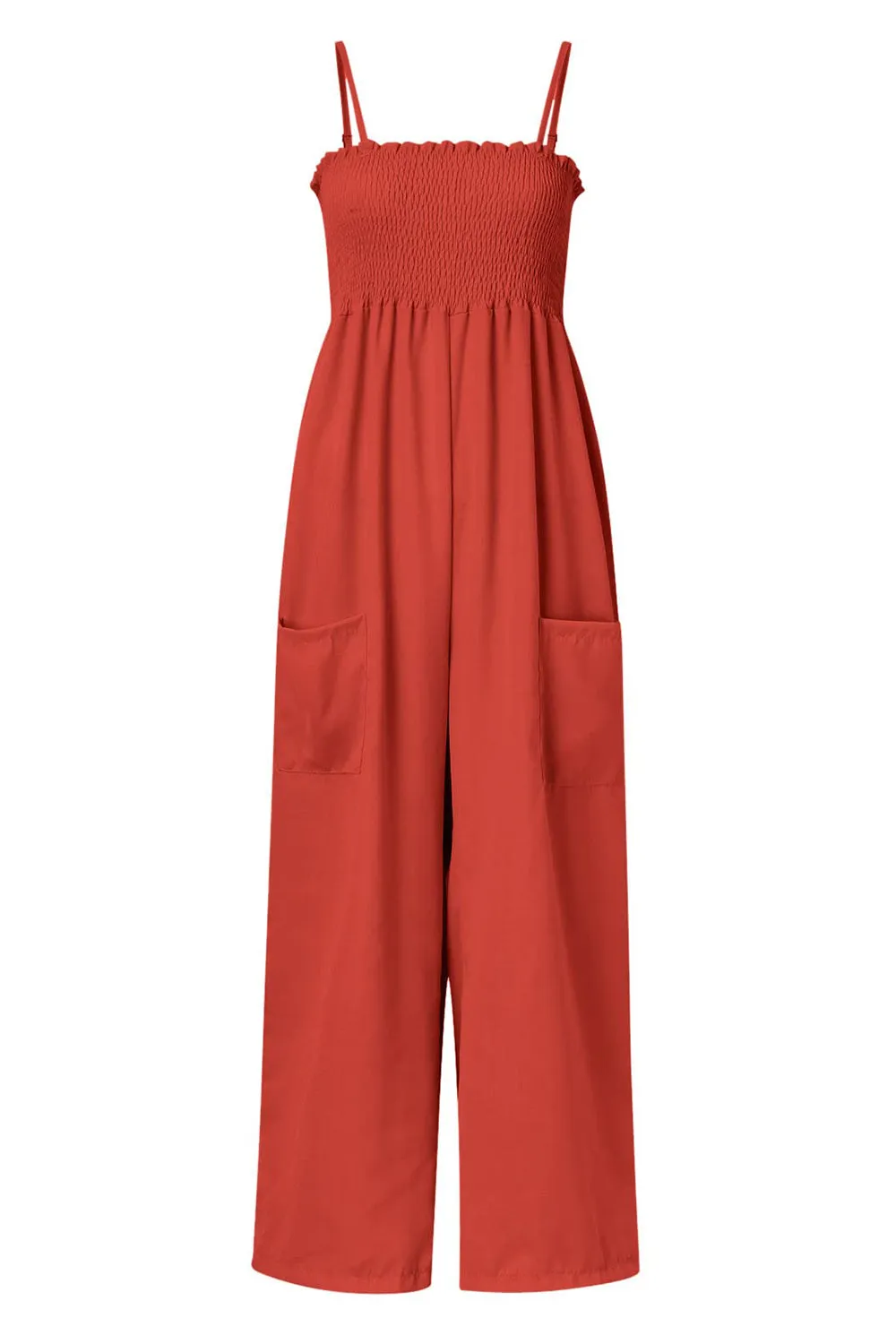 Smocked Spaghetti Strap Wide Leg Jumpsuit sold by Charming Charlie product image thumbnail 2