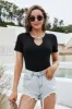 Chain Detail Ribbed Short Sleeve Bodysuit sold by Charming Charlie