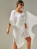 Slit V-Neck Flounce Sleeve Cover-Up sold by Charming Charlie