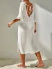 Slit V-Neck Flounce Sleeve Cover-Up sold by Charming Charlie