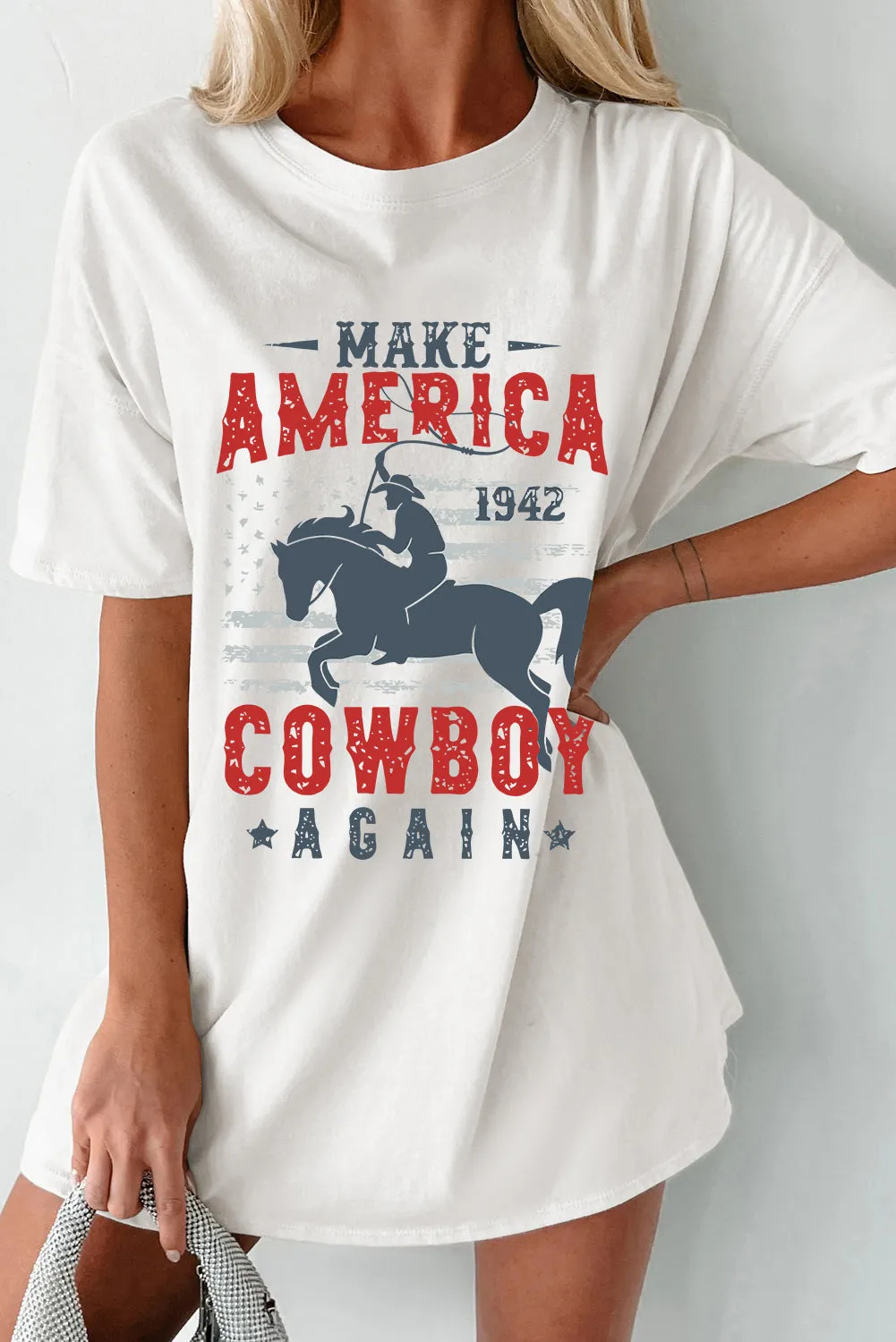 Cowboy Graphic Round Neck Half Sleeve T-Shirt sold by Charming Charlie product image thumbnail 2