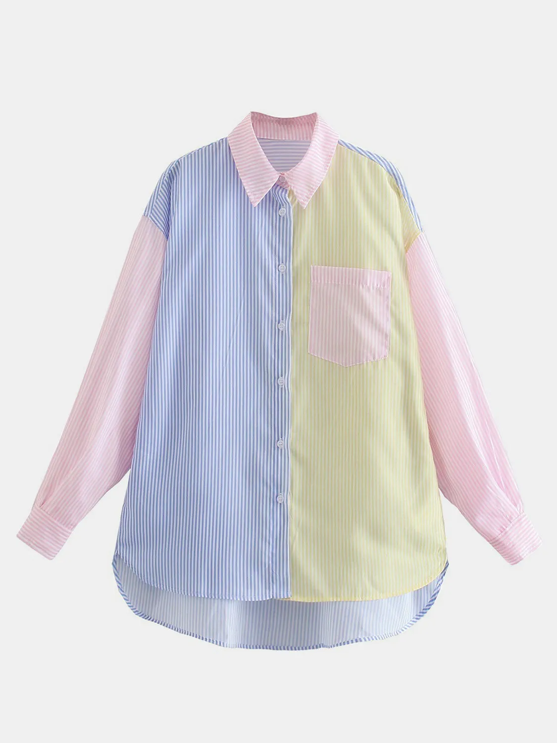 Pocketed Color Block Long Sleeve Shirt sold by Charming Charlie product image thumbnail 3
