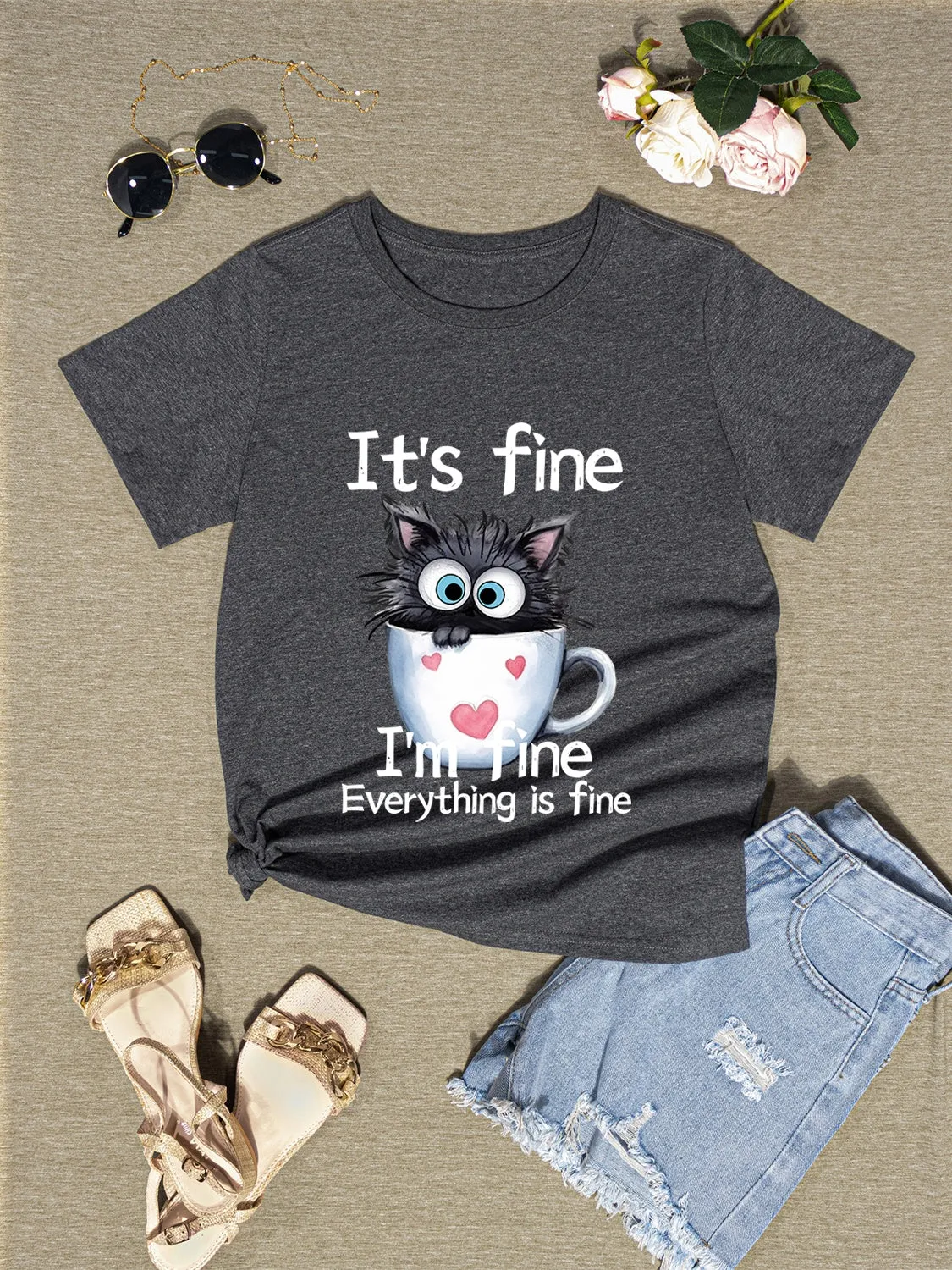 Graphic Round Neck Short Sleeve T-Shirt sold by Charming Charlie product image thumbnail 3