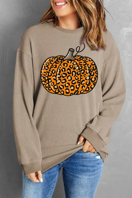 Pumpkin Round Neck Long Sleeve Sweatshirt sold by Charming Charlie