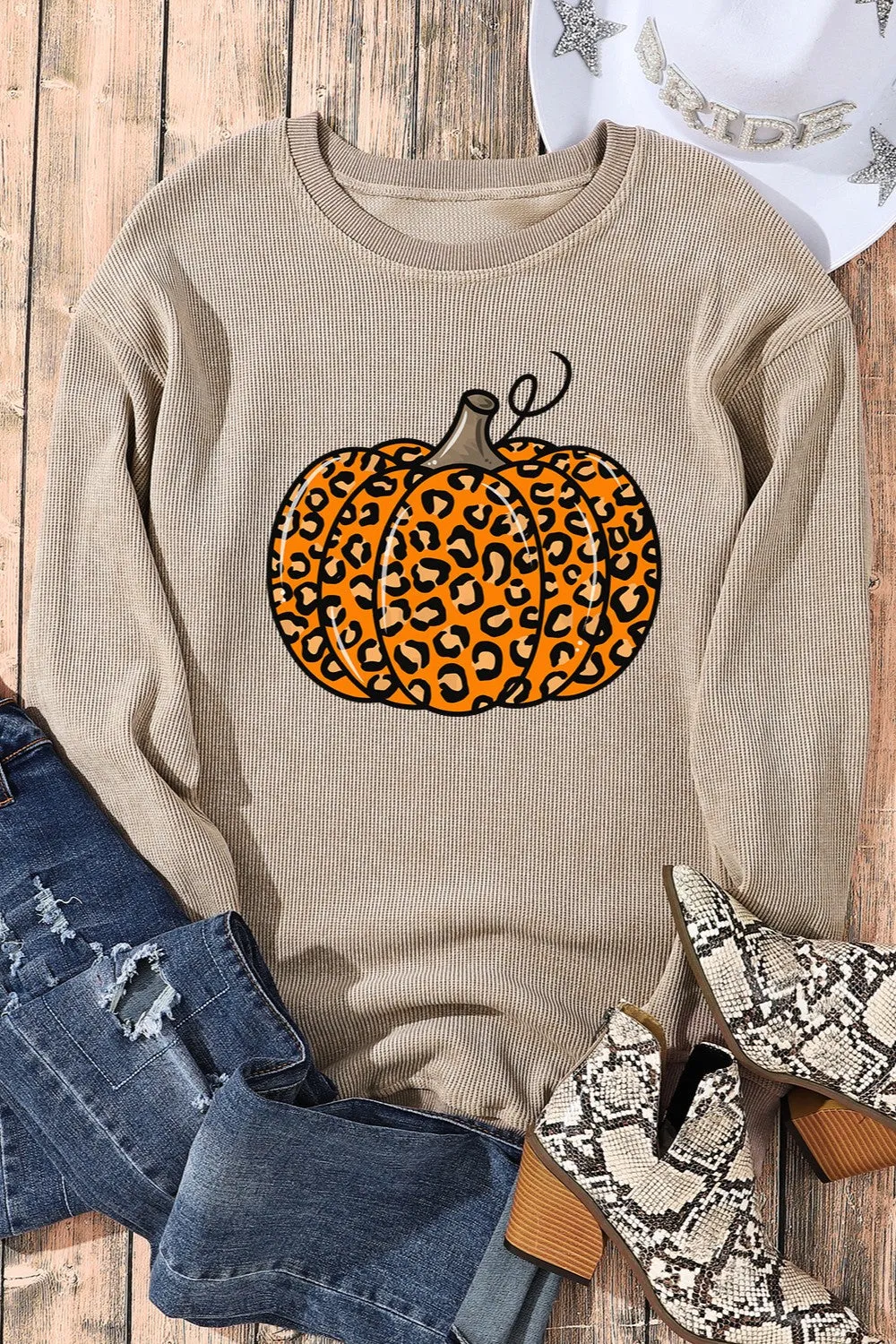 Pumpkin Round Neck Long Sleeve Sweatshirt sold by Charming Charlie product image thumbnail 2