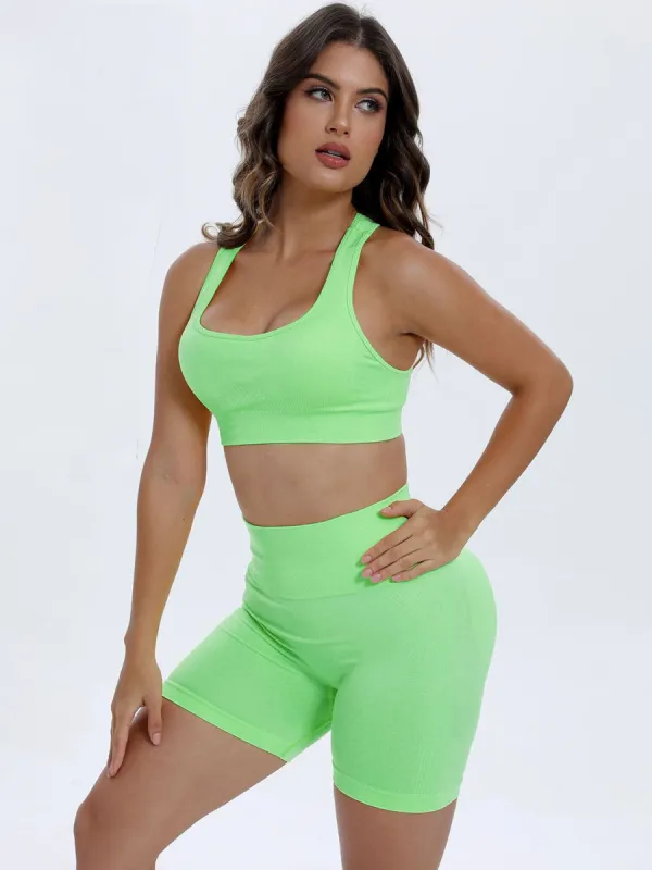 Scoop Neck Wide Strap Top and Shorts Active Set sold by Charming Charlie