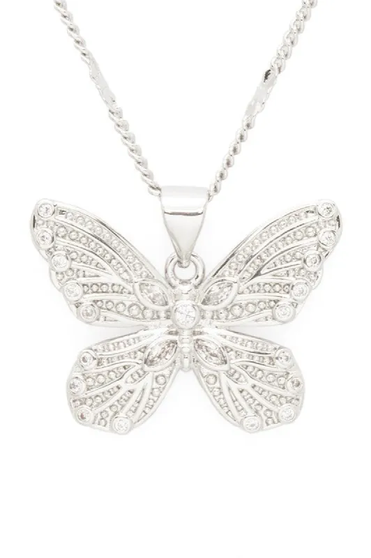 CZ Butterfly Pendant Necklace sold by Charming Charlie