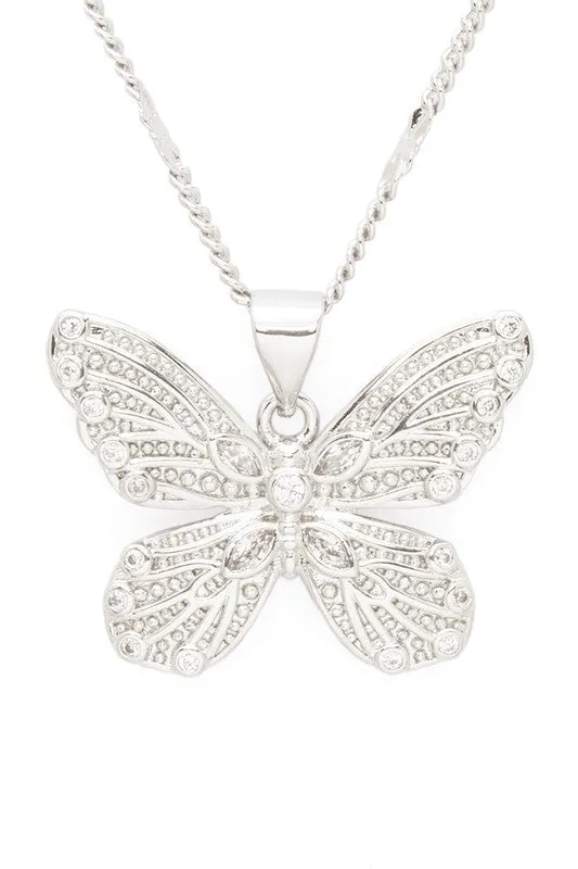 CZ Butterfly Pendant Necklace sold by Charming Charlie