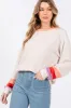 SAGE + FIG Color Block Waffle Knit T-Shirt sold by Charming Charlie