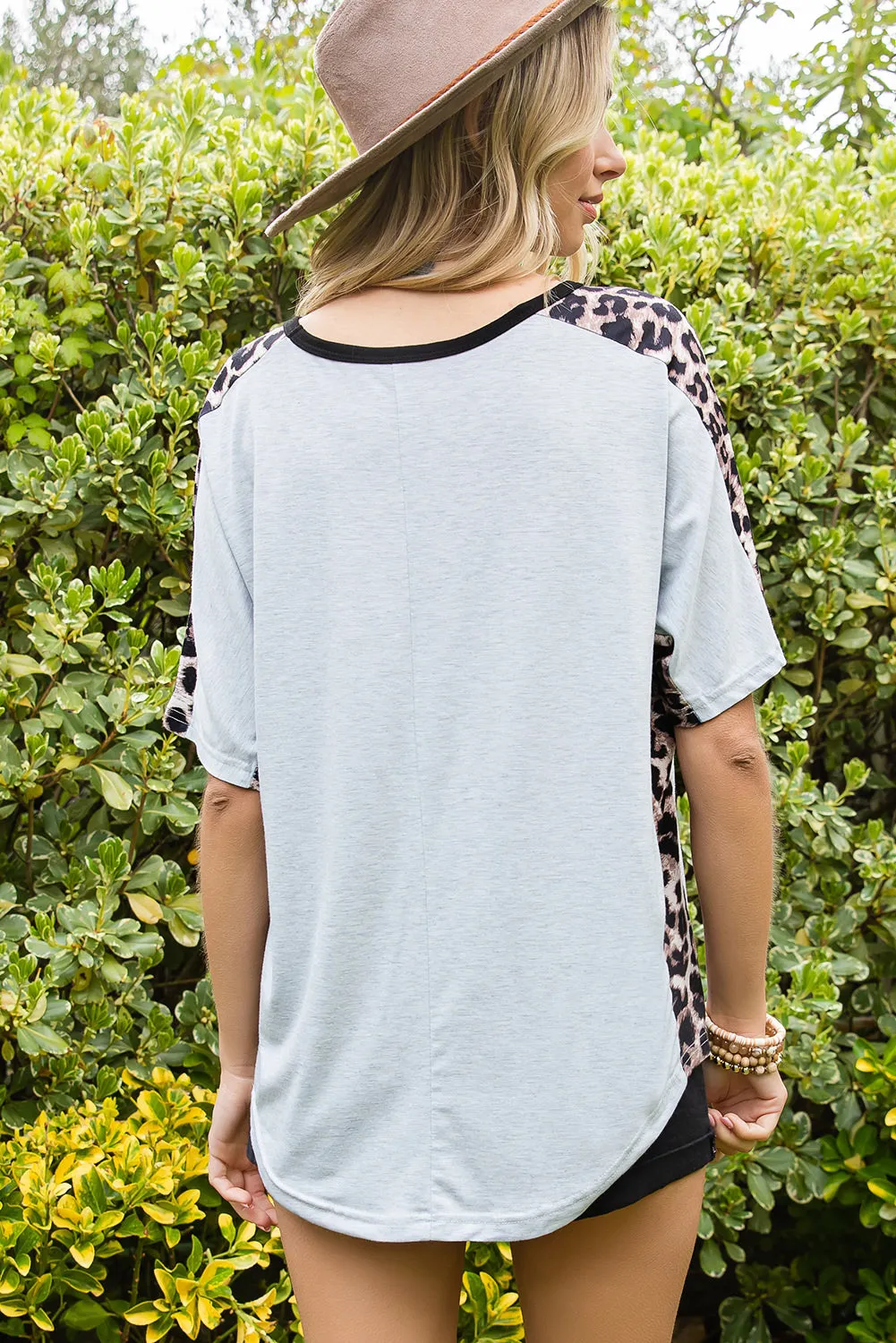 Leopard Bow Round Neck Half Sleeve T-Shirt sold by Charming Charlie product image thumbnail 2