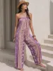 Tied Printed Tube Wide Leg Jumpsuit sold by Charming Charlie