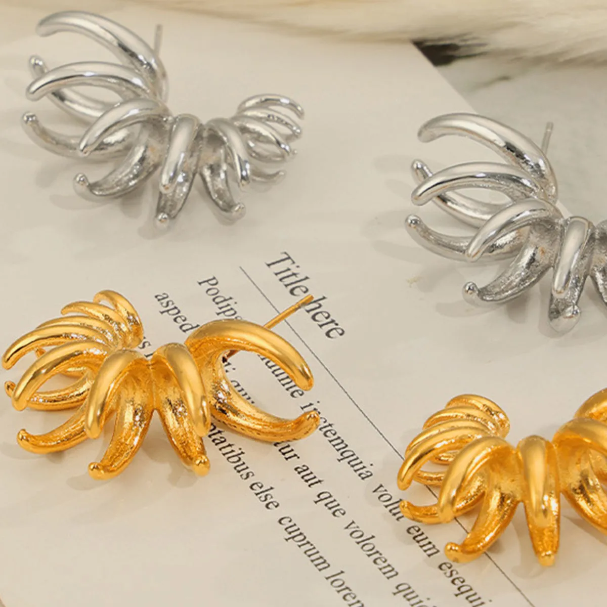 Titanium Steel Irregular Shape Earrings sold by Charming Charlie product image thumbnail 5