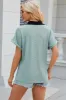 Eyelet Johnny Collar Short Sleeve T-Shirt sold by Charming Charlie