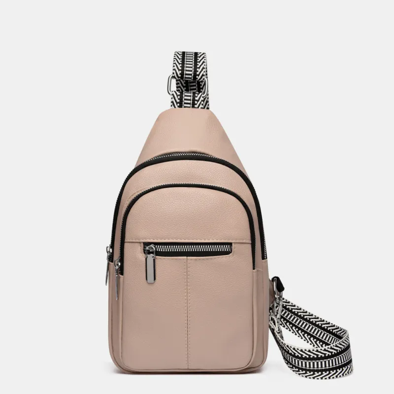 PU Leather Adjustable Strap Crossbody Bag sold by Charming Charlie