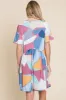 BOMBOM Ruched Color Block Short Sleeve Dress sold by Charming Charlie