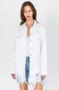 American Bazi Distressed Frayed Hem Denim Jacket sold by Charming Charlie