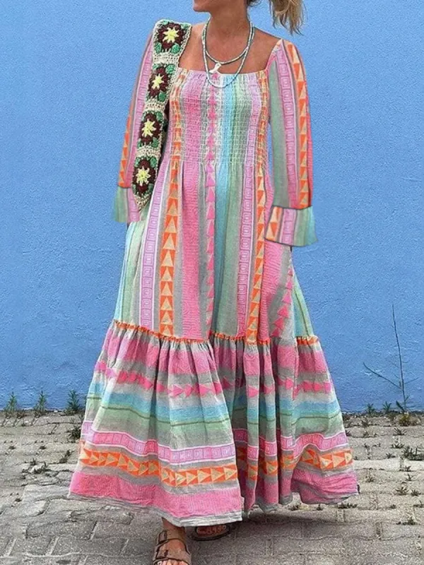 Ruffled Striped Long Sleeve Dress sold by Charming Charlie