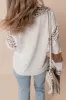 Leopard Johnny Collar Long Sleeve Top sold by Charming Charlie