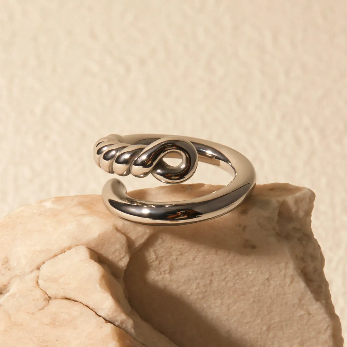 Stainless Steel Knot Bypass Ring sold by Charming Charlie product image thumbnail 5