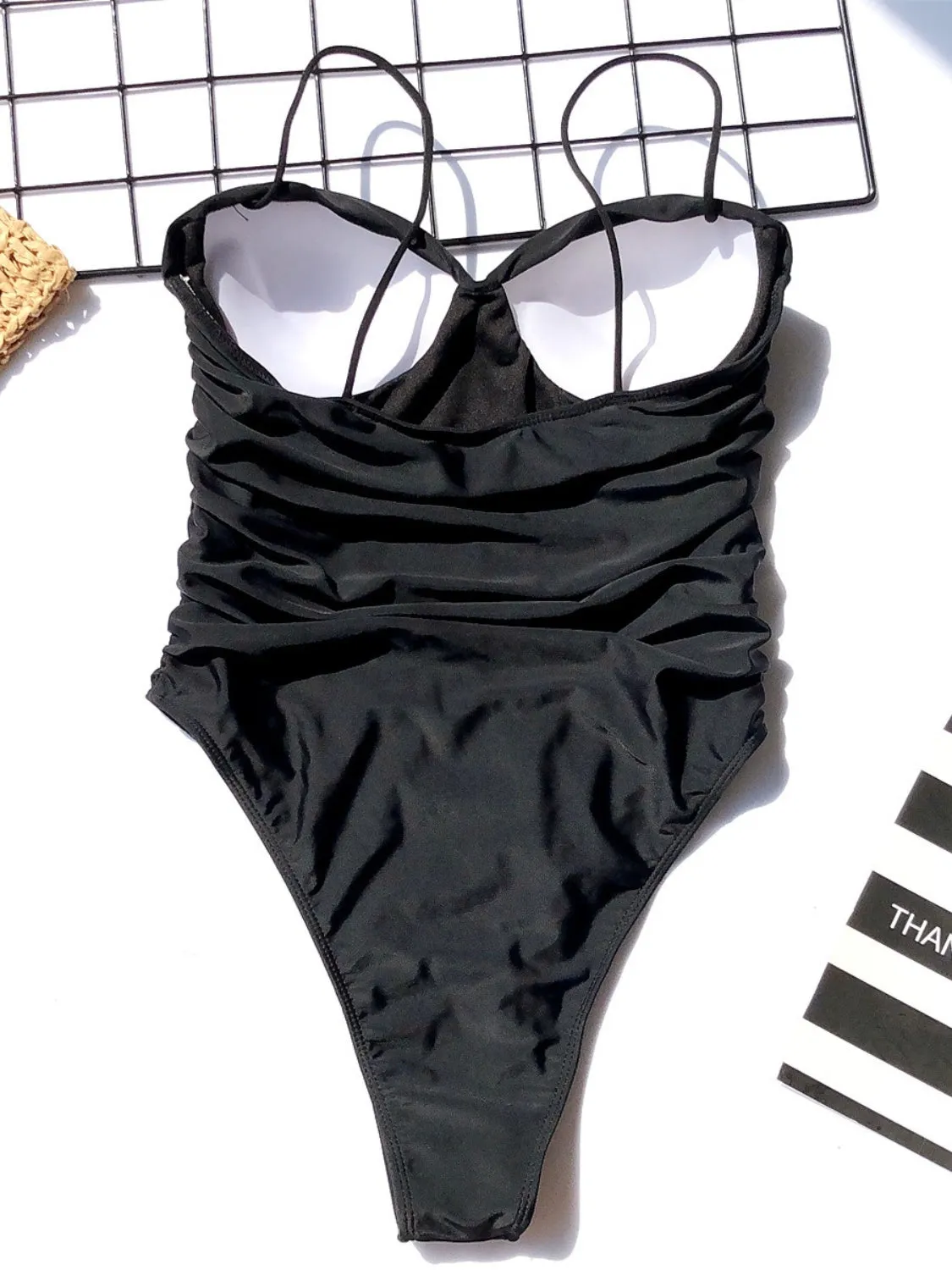 Ruched Sweetheart Neck One-Piece Swimwear sold by Charming Charlie product image thumbnail 5