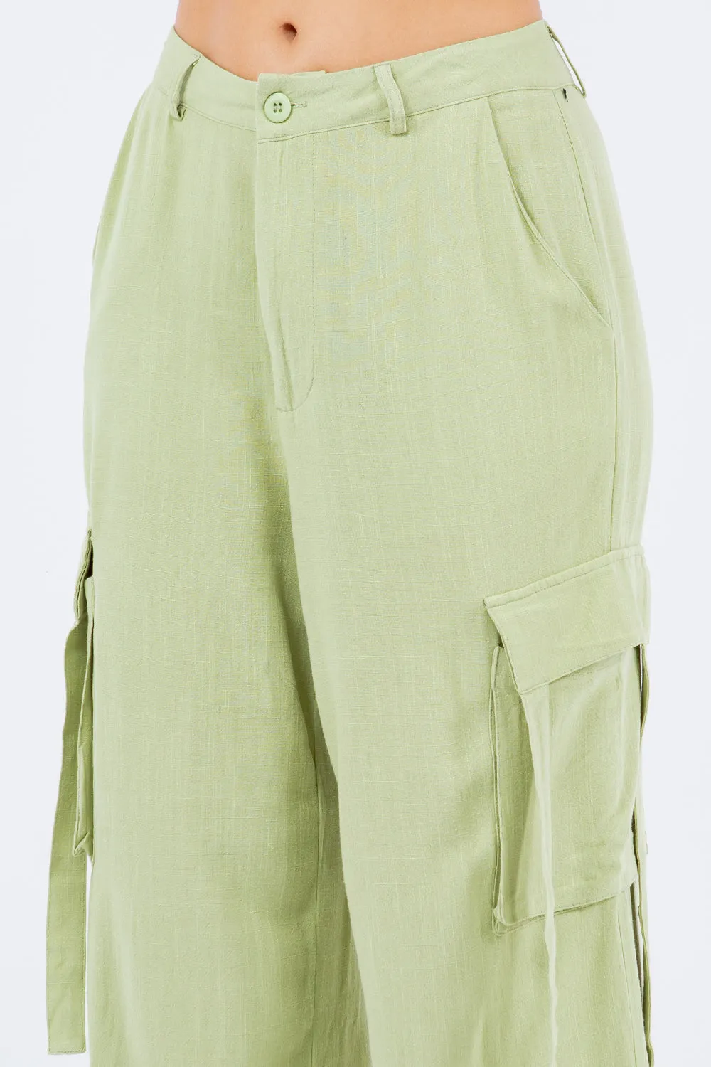 American Bazi Linen Wide Leg Cargo Pants sold by Charming Charlie product image thumbnail 5