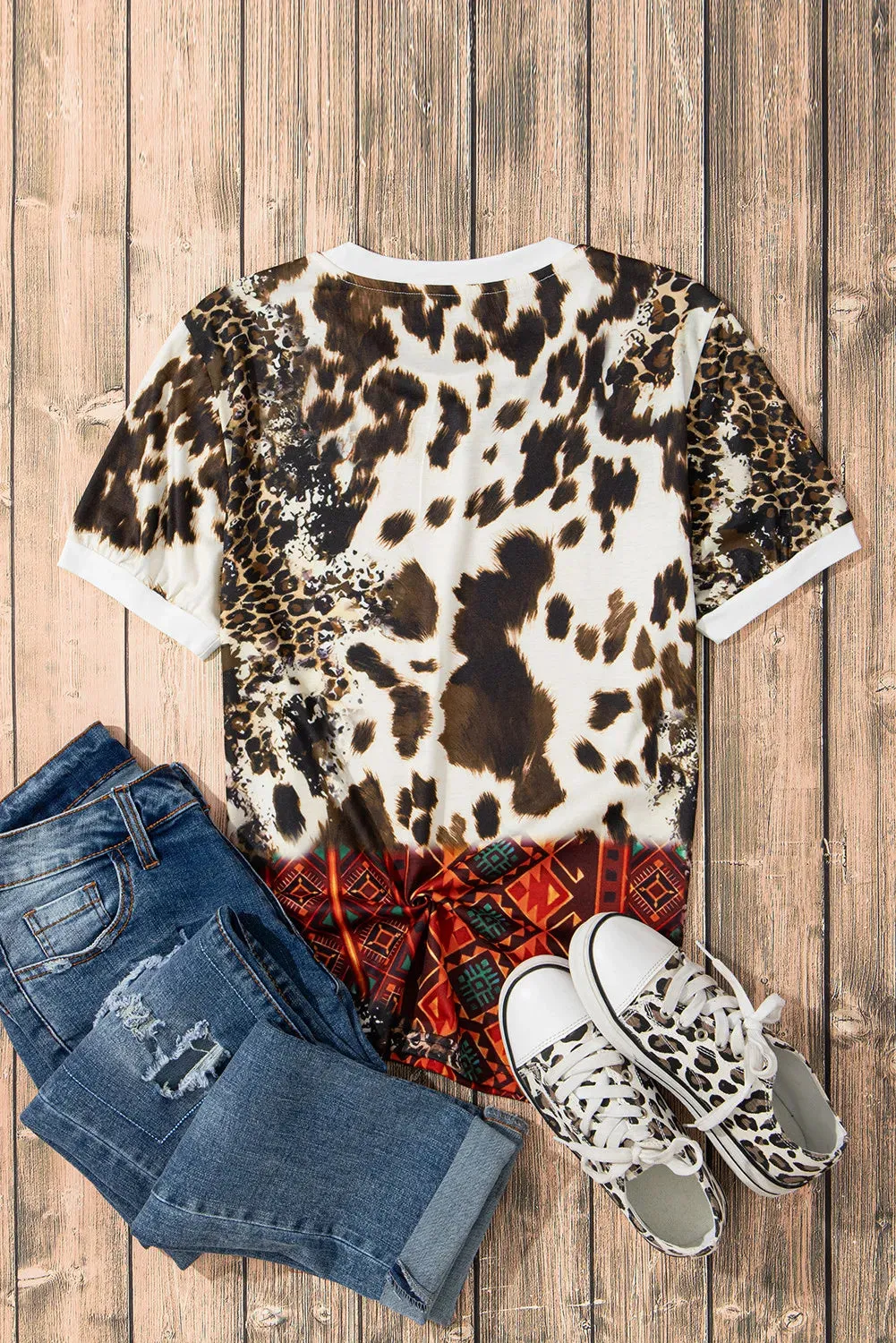 Graphic Leopard Round Neck Short Sleeve T-Shirt sold by Charming Charlie product image thumbnail 3