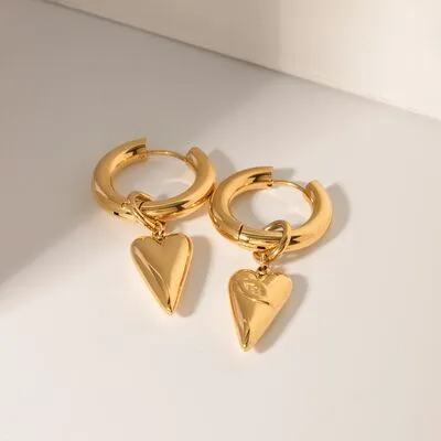 Stainless Steel Heart Dangle Earrings sold by Charming Charlie product image thumbnail 2