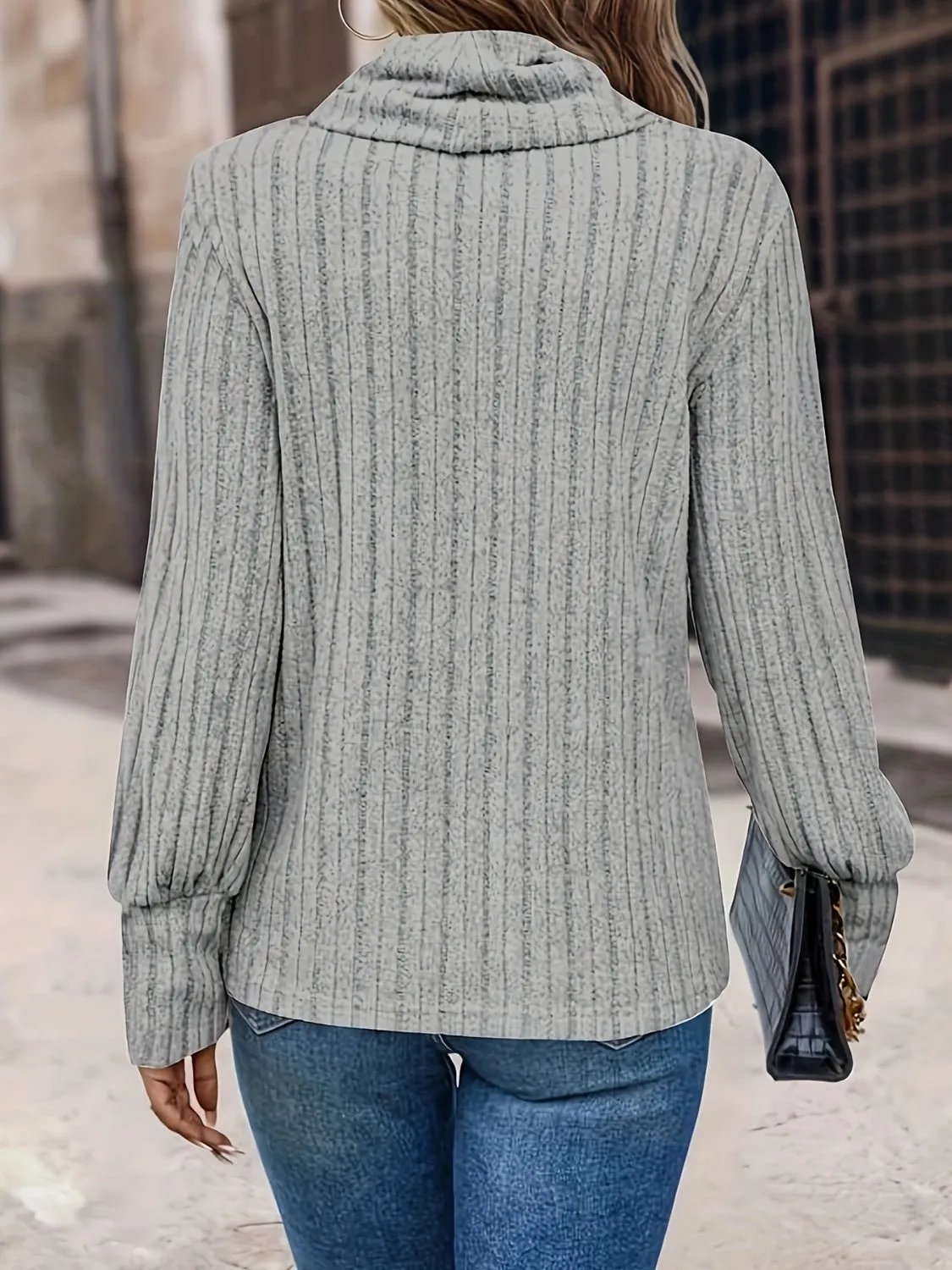 Turtleneck Long Sleeve T-Shirt sold by Charming Charlie product image thumbnail 5
