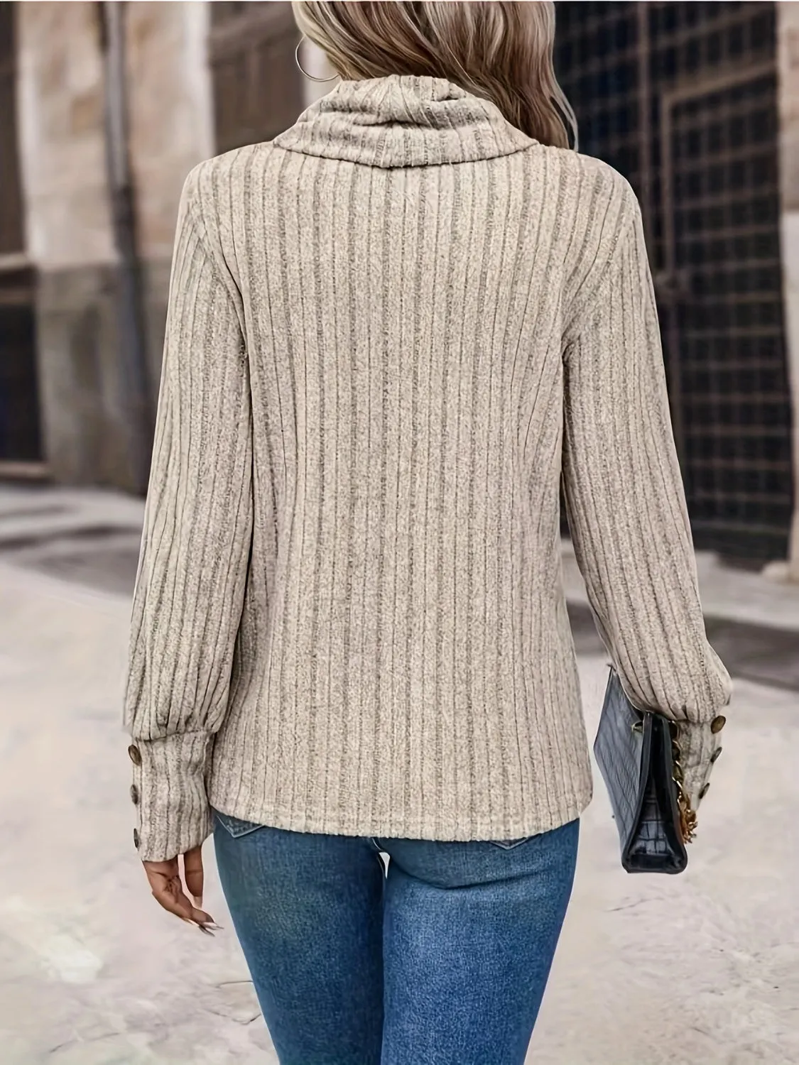 Turtleneck Long Sleeve T-Shirt sold by Charming Charlie product image thumbnail 2