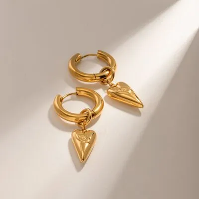 Stainless Steel Heart Dangle Earrings sold by Charming Charlie product image thumbnail 3