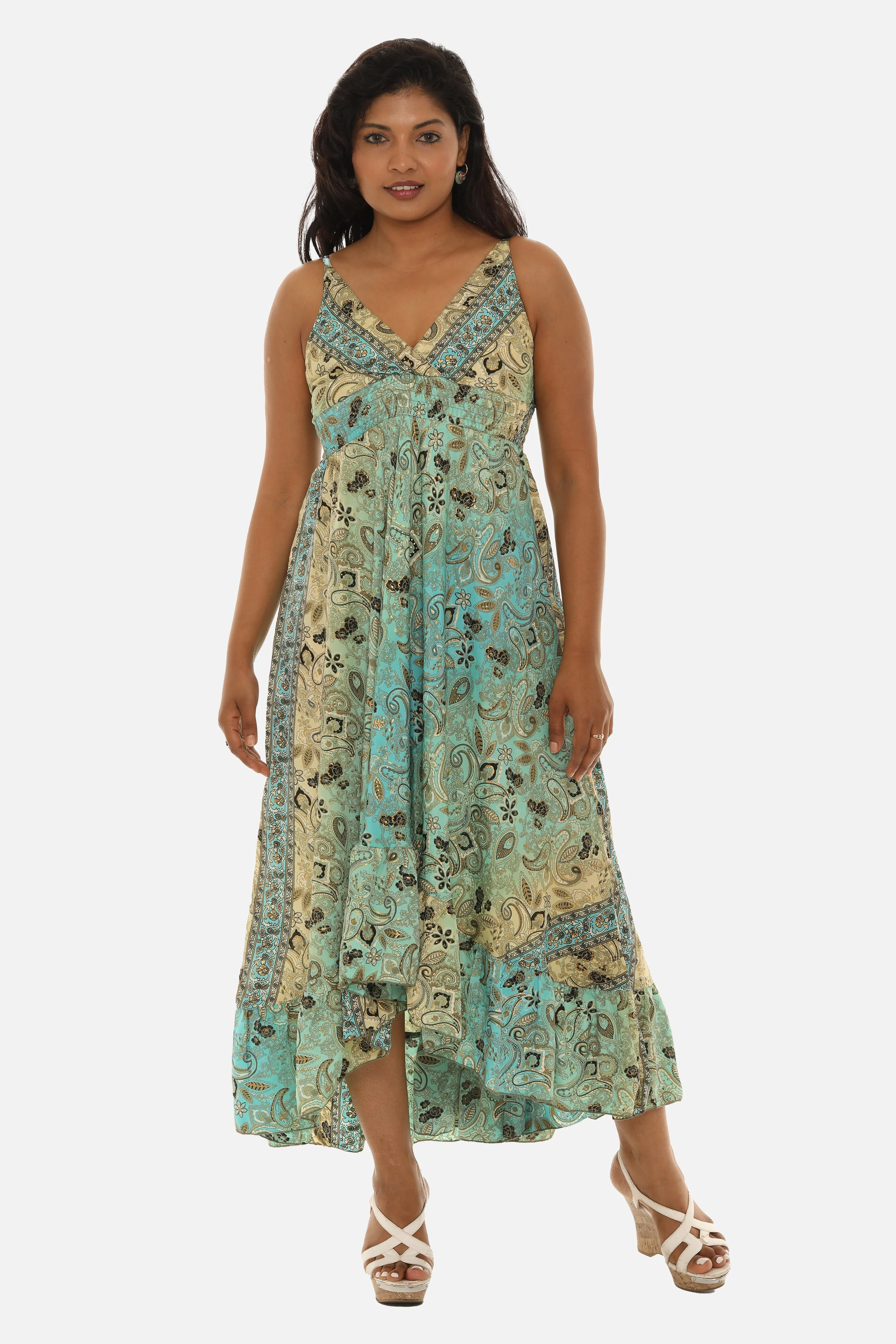 Printed Long Halter Dress with Back Ties. sold by Charming Charlie product image thumbnail 3