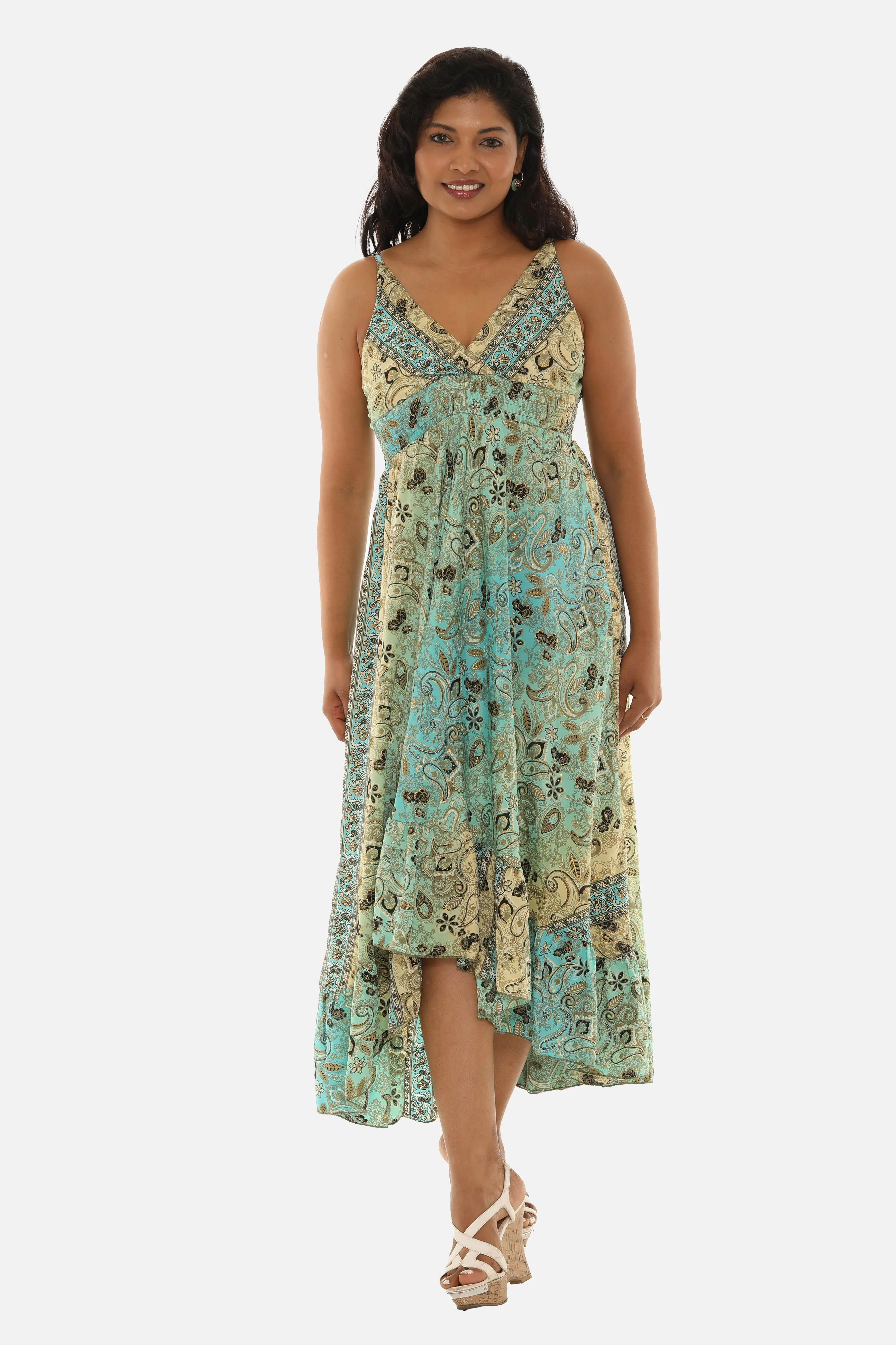 Printed Long Halter Dress with Back Ties. sold by Charming Charlie product image thumbnail 2