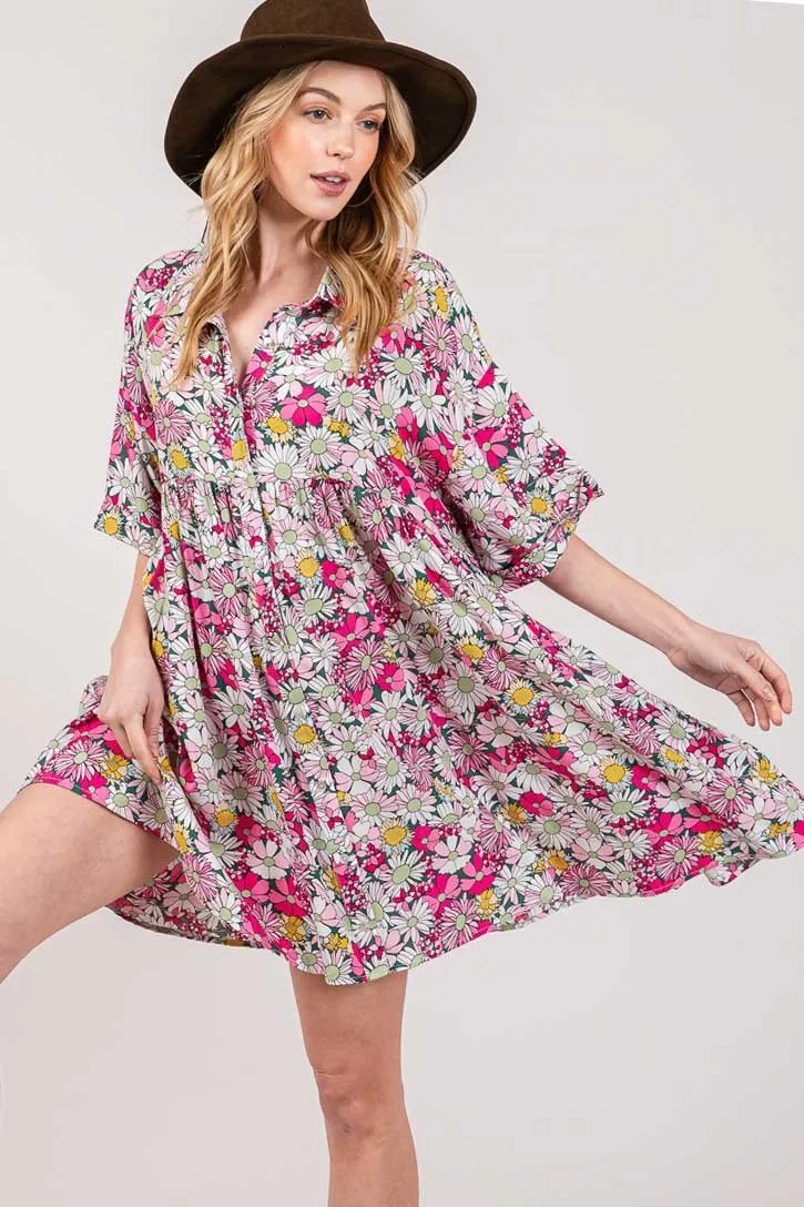 SAGE + FIG Floral Button Down Mini Shirt Dress sold by Charming Charlie product image thumbnail 5