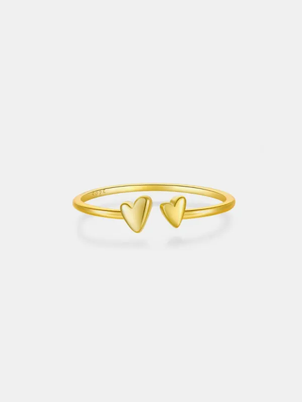 925 Sterling Silver Heart Open Ring sold by Charming Charlie