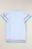 Striped Notched Short Sleeve Blouse sold by Charming Charlie