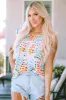 Ruffled Printed Round Neck Blouse sold by Charming Charlie