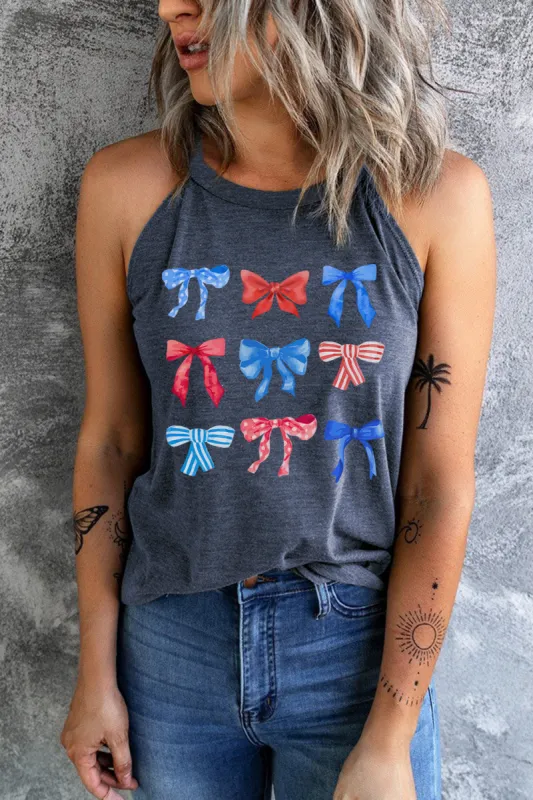 Bow Graphic Round Neck Tank sold by Charming Charlie
