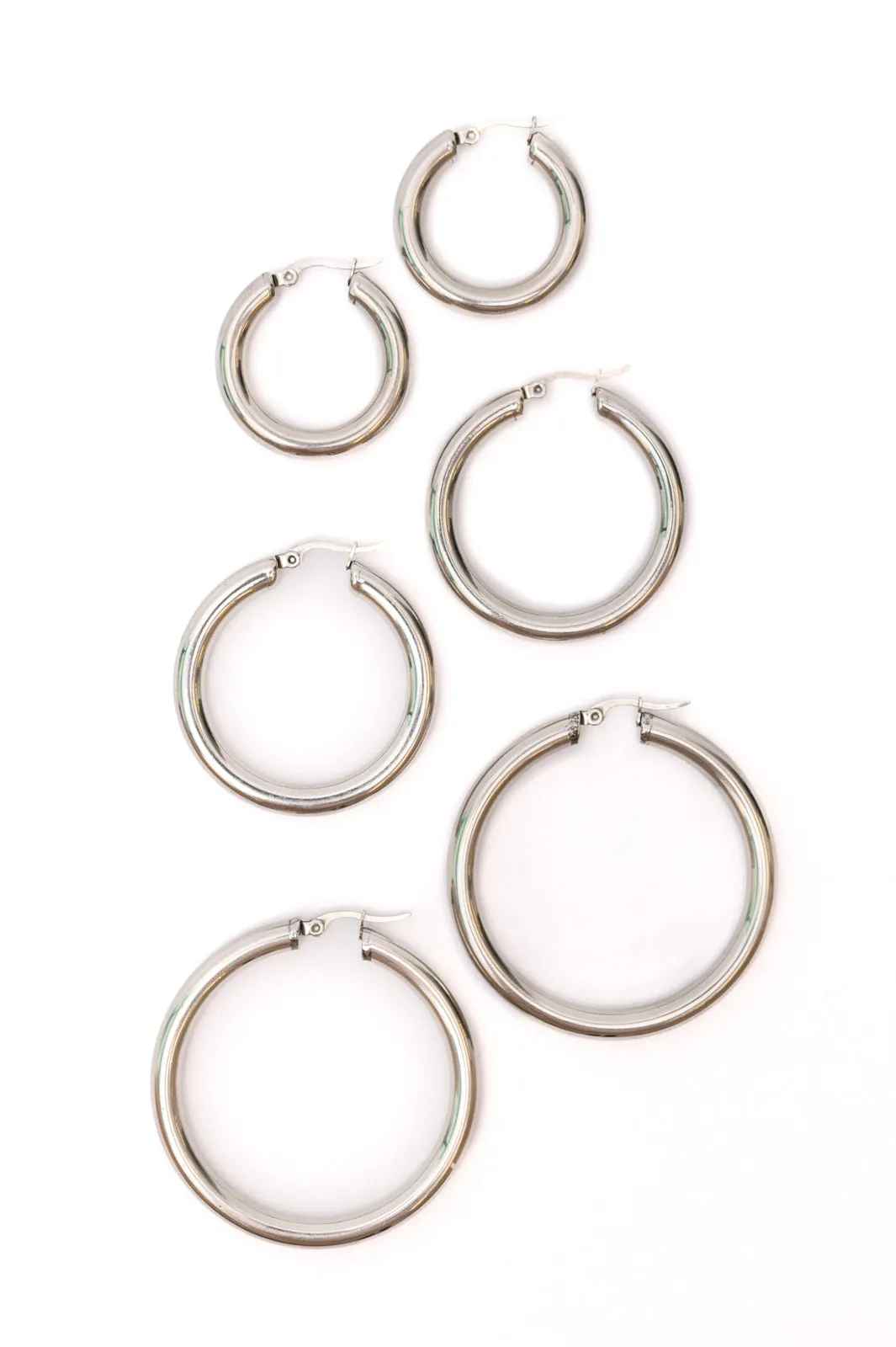 Day to Day Hoop Earrings Set in Silver sold by Charming Charlie product image thumbnail 5