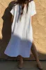 Slit Textured Short Sleeve Cover-Up Dress sold by Charming Charlie