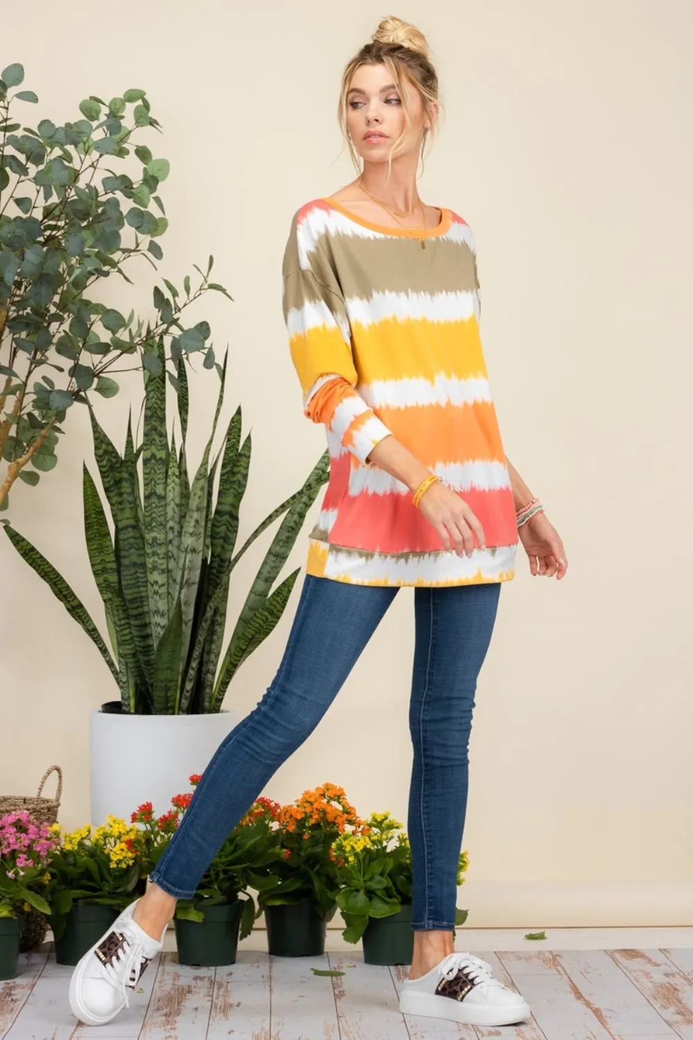 Celeste Full Size Striped Long Sleeve T-Shirt sold by Charming Charlie product image thumbnail 4